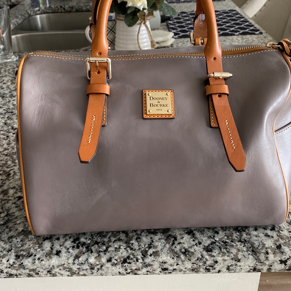 Dooney & Bourke Taupe and Tan Satchel